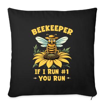 Honey Honey Bee Bee Beehive Beekeeping Accessories - Sofa pillowcase 17,3'' x 17,3'' (45 x 45 cm) - black - Front
