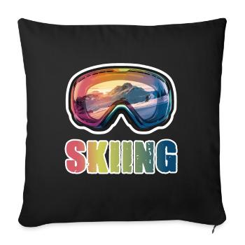 Ski goggles Ski Skiing - Sofa pillowcase 17,3'' x 17,3'' (45 x 45 cm) - black - Front