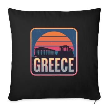 Greece Greek Aegean Ionian Sea - Sofa pillowcase 17,3'' x 17,3'' (45 x 45 cm) - black - Front