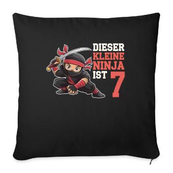 Ce petit Ninja a 7 ans Birthday Shirt - Housse de coussin décorative 45 x 45 cm - noir - Devant