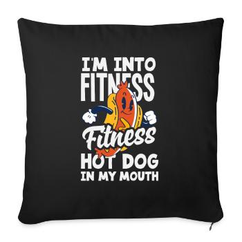 I'm into hot dog fitness fun - Sofa pillowcase 17,3'' x 17,3'' (45 x 45 cm) - black - Front