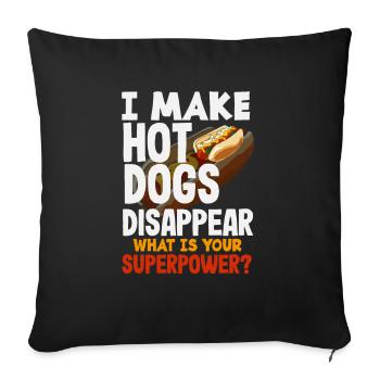 Je fais disparaître les hot-dogs - Housse de coussin décorative 45 x 45 cm - noir - Devant