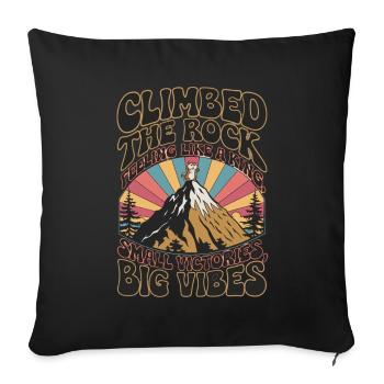 Climbed the Rock Feeling Like a King - Sofakissenbezug 45 x 45 cm - Schwarz - Vorne