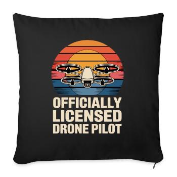 Dronenpilot für einen Dronenpilot - Sofakissenbezug 45 x 45 cm - Schwarz - Vorne