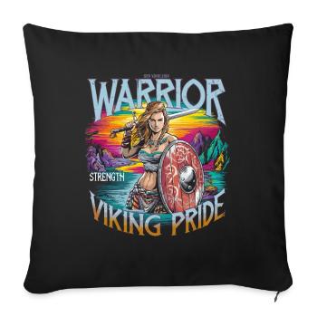 Warrior Spirit and Viking Pride für Wikinger - Sofakissenbezug 45 x 45 cm - Schwarz - Vorne