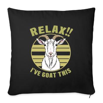 Funny Farmer's Talk Goats Gift Goat - Sofa pillowcase 17,3'' x 17,3'' (45 x 45 cm) - black - Front