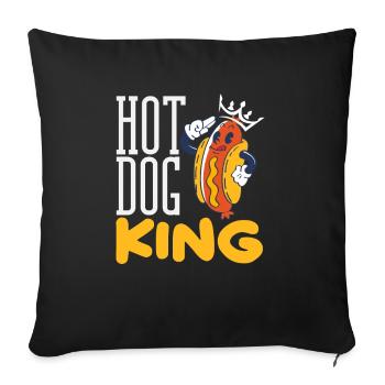 Hot Dog King for Snack Lovers - Sofa pillowcase 17,3'' x 17,3'' (45 x 45 cm) - black - Front