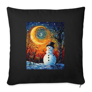 Snowman Christmas Women Men Children - Sofa pillowcase 17,3'' x 17,3'' (45 x 45 cm) - black - Front