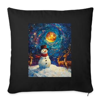 Snowman Christmas Women Men Children - Sofa pillowcase 17,3'' x 17,3'' (45 x 45 cm) - black - Front