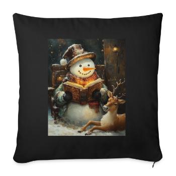 Snowman Christmas Women Men Children - Sofa pillowcase 17,3'' x 17,3'' (45 x 45 cm) - black - Front