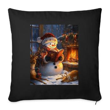 Snowman Christmas Women Men Children - Sofa pillowcase 17,3'' x 17,3'' (45 x 45 cm) - black - Front
