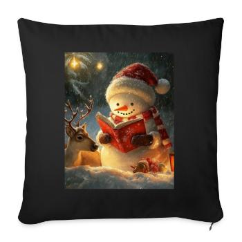 Snowman Christmas Women Men Children - Sofa pillowcase 17,3'' x 17,3'' (45 x 45 cm) - black - Front