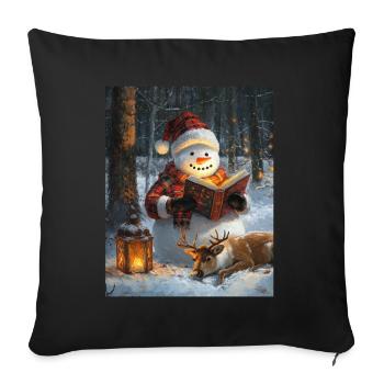 Snowman Christmas Women Men Children - Sofa pillowcase 17,3'' x 17,3'' (45 x 45 cm) - black - Front