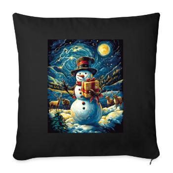 Snowman Christmas Women Men Children - Sofa pillowcase 17,3'' x 17,3'' (45 x 45 cm) - black - Front
