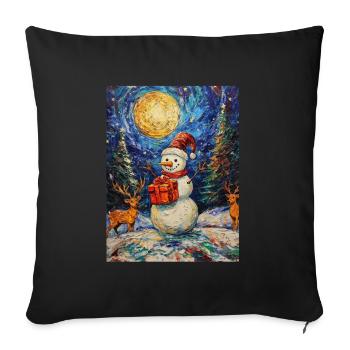 Snowman Christmas Women Men Children - Sofa pillowcase 17,3'' x 17,3'' (45 x 45 cm) - black - Front