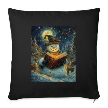 Snowman Christmas Decoration Women Men Children - Sofa pillowcase 17,3'' x 17,3'' (45 x 45 cm) - black - Front