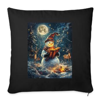 Snowman Christmas Decoration Women Men Children - Sofa pillowcase 17,3'' x 17,3'' (45 x 45 cm) - black - Front