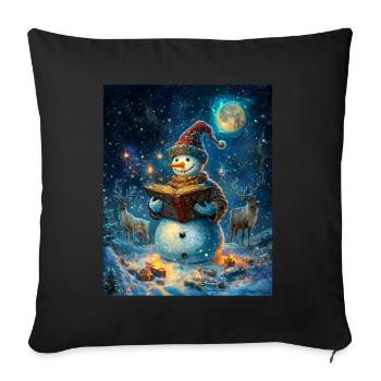 Snowman Christmas Decoration Women Men Children - Sofa pillowcase 17,3'' x 17,3'' (45 x 45 cm) - black - Front