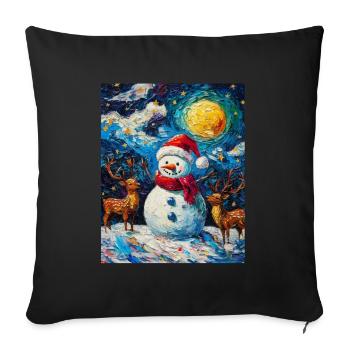 Snowman Christmas Decoration Women Men Children - Sofa pillowcase 17,3'' x 17,3'' (45 x 45 cm) - black - Front