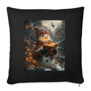 Snowman Christmas Decoration Women Men Children - Sofa pillowcase 17,3'' x 17,3'' (45 x 45 cm) - black - Front