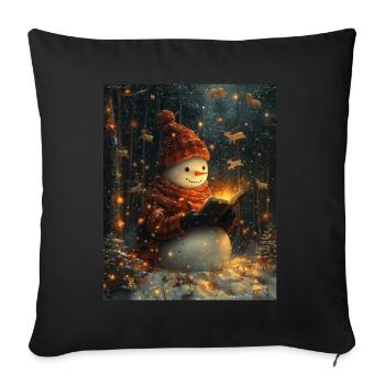 Snowman Christmas Women Men Children - Sofa pillowcase 17,3'' x 17,3'' (45 x 45 cm) - black - Front