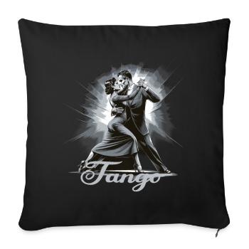 Tango Tanz für einen Tango Tänzer Tänzerinnen - Sofakissenbezug 45 x 45 cm - Schwarz - Vorne