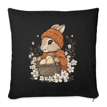 Easter Bunny Gift Easter Women Men Children - Sofa pillowcase 17,3'' x 17,3'' (45 x 45 cm) - black - Front