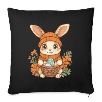 Easter Bunny Gift Easter Women Men Children - Sofa pillowcase 17,3'' x 17,3'' (45 x 45 cm) - black - Front