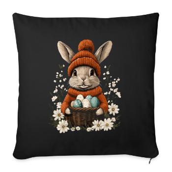 Easter Bunny Gift Easter Women Men Children - Sofa pillowcase 17,3'' x 17,3'' (45 x 45 cm) - black - Front