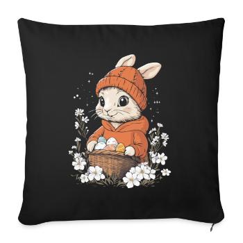 Easter Bunny Gift Easter Women Men Children - Sofa pillowcase 17,3'' x 17,3'' (45 x 45 cm) - black - Front