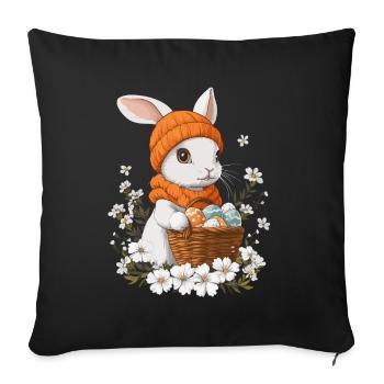 Easter Bunny Gift Easter Women Men Children - Sofa pillowcase 17,3'' x 17,3'' (45 x 45 cm) - black - Front