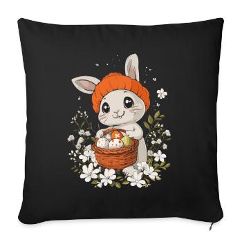 Easter Bunny Gift Easter Women Men Children - Sofa pillowcase 17,3'' x 17,3'' (45 x 45 cm) - black - Front
