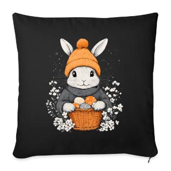 Easter Bunny Gift Easter Women Men Children - Sofa pillowcase 17,3'' x 17,3'' (45 x 45 cm) - black - Front