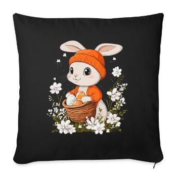 Easter Bunny Gift Easter Women Men Children - Sofa pillowcase 17,3'' x 17,3'' (45 x 45 cm) - black - Front