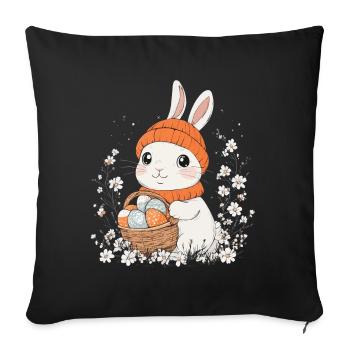 Easter Bunny Gift Easter Women Men Children - Sofa pillowcase 17,3'' x 17,3'' (45 x 45 cm) - black - Front