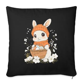 Easter Bunny Gift Easter Women Men Children - Sofa pillowcase 17,3'' x 17,3'' (45 x 45 cm) - black - Front