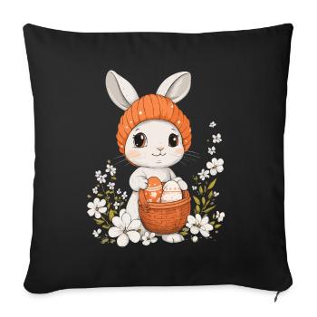 Easter Bunny Gift Easter Women Men Children - Sofa pillowcase 17,3'' x 17,3'' (45 x 45 cm) - black - Front