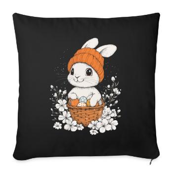 Easter Bunny Gift Easter Women Men Children - Sofa pillowcase 17,3'' x 17,3'' (45 x 45 cm) - black - Front
