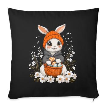 Easter Bunny Gift Easter Women Men Children - Sofa pillowcase 17,3'' x 17,3'' (45 x 45 cm) - black - Front