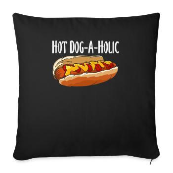 Hot Dog Fanatiker Genuss Pur Für Alle - Sofakissenbezug 45 x 45 cm - Schwarz - Vorne