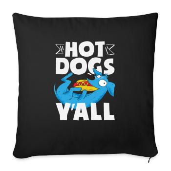 Hot Dog Fun for Dog Lovers - Sofa pillowcase 17,3'' x 17,3'' (45 x 45 cm) - black - Front