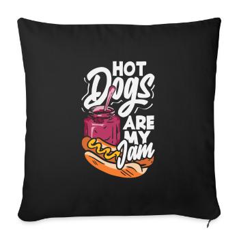 Hot Dogs Are My Thing Slogan - Sofa pillowcase 17,3'' x 17,3'' (45 x 45 cm) - black - Front