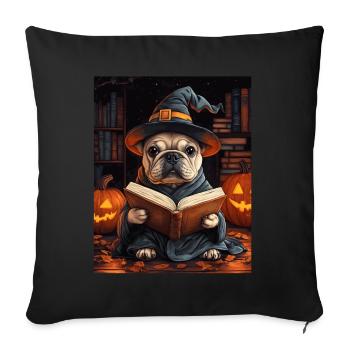 Halloween Cadeau Femmes Chien Hommes Enfants Décoration - Housse de coussin décorative 45 x 45 cm - noir - Devant