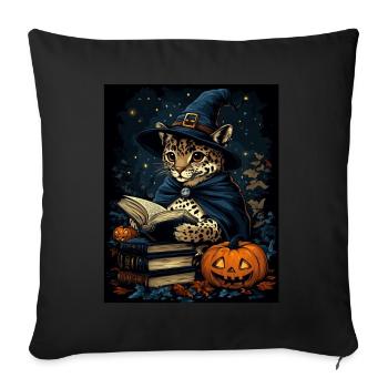 Halloween Geschenk Frauen Wildkatze Männer Kinder - Sofakissenbezug 45 x 45 cm - Schwarz - Vorne