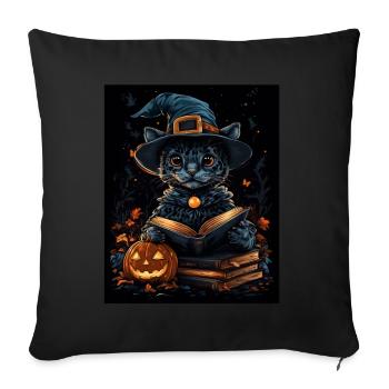 Halloween Geschenk Frauen Wildkatze Männer Kinder - Sofakissenbezug 45 x 45 cm - Schwarz - Vorne