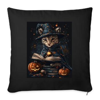Halloween Geschenk Frauen Wildkatze Männer Kinder - Sofakissenbezug 45 x 45 cm - Schwarz - Vorne