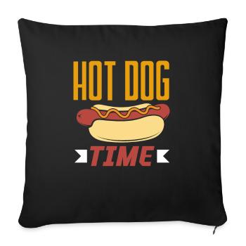 L’heure du hot-dog pour les connaisseurs - Housse de coussin décorative 45 x 45 cm - noir - Devant