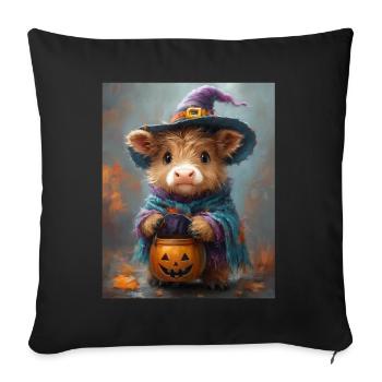 Halloween Cadeau Femmes Vache Hommes Enfants Décoration - Housse de coussin décorative 45 x 45 cm - noir - Devant