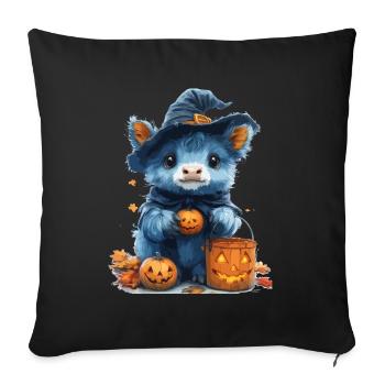 Halloween Cadeau Femmes Vache Hommes Enfants Décoration - Housse de coussin décorative 45 x 45 cm - noir - Devant