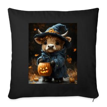 Halloween Cadeau Femmes Vache Hommes Enfants Décoration - Housse de coussin décorative 45 x 45 cm - noir - Devant